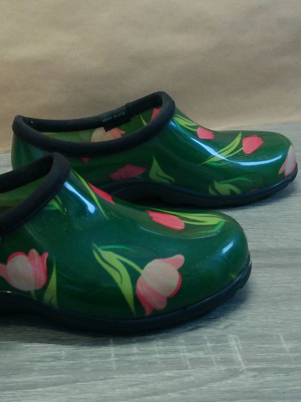 Gardening Shoes Sloggers Green Multicolor Floral Design US Women's Size 7